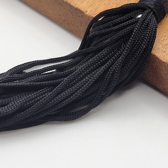 Lotus Flower Cloisonné Pendant Necklace with Black Tassel - Picture 7 of 7